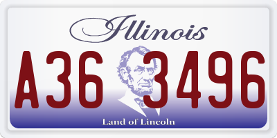 IL license plate A363496