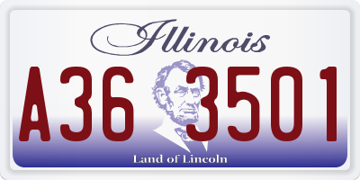 IL license plate A363501