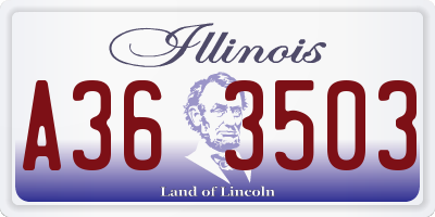 IL license plate A363503