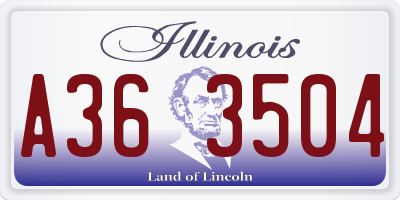 IL license plate A363504