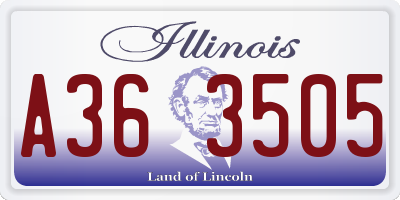 IL license plate A363505