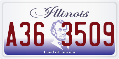 IL license plate A363509