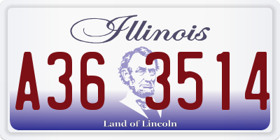 IL license plate A363514