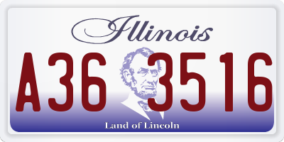 IL license plate A363516