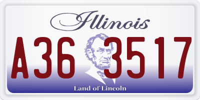 IL license plate A363517