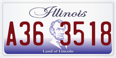 IL license plate A363518
