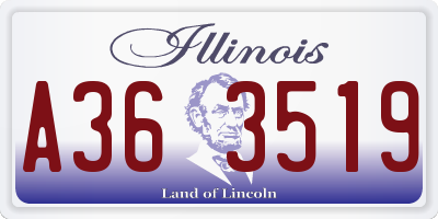 IL license plate A363519