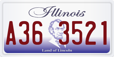 IL license plate A363521