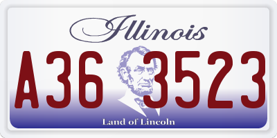 IL license plate A363523