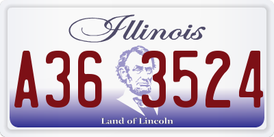 IL license plate A363524