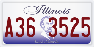 IL license plate A363525