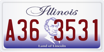 IL license plate A363531