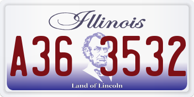 IL license plate A363532