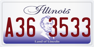 IL license plate A363533