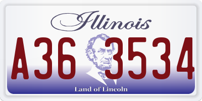 IL license plate A363534