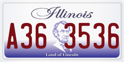 IL license plate A363536