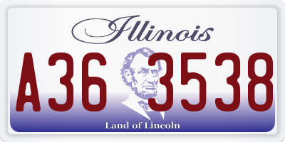 IL license plate A363538