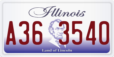 IL license plate A363540