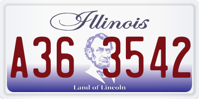 IL license plate A363542