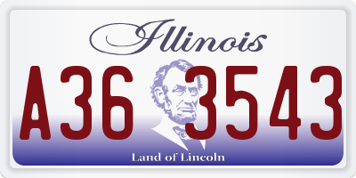 IL license plate A363543
