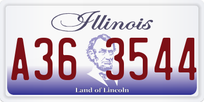 IL license plate A363544