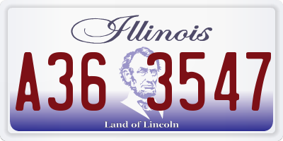 IL license plate A363547