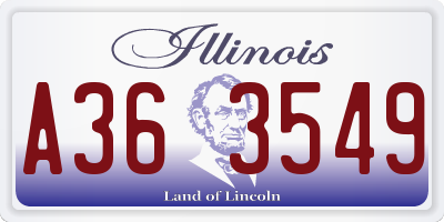 IL license plate A363549