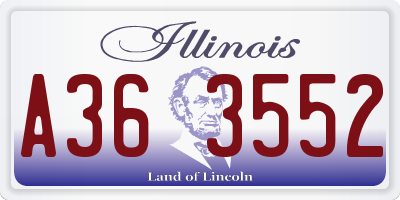 IL license plate A363552