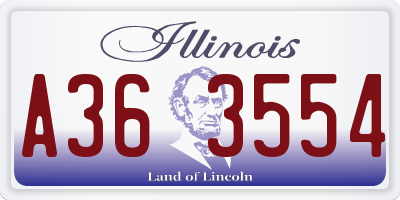 IL license plate A363554