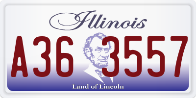IL license plate A363557