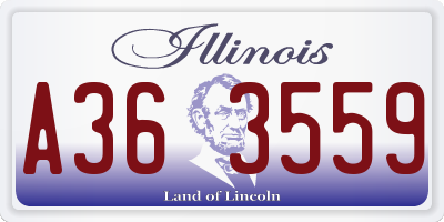 IL license plate A363559