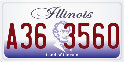 IL license plate A363560