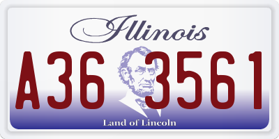 IL license plate A363561