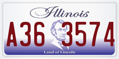 IL license plate A363574