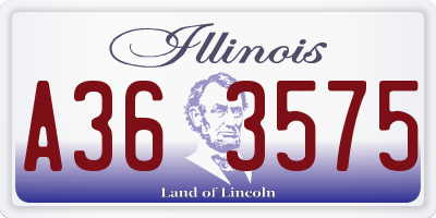 IL license plate A363575