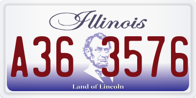 IL license plate A363576