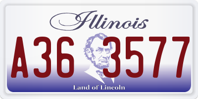 IL license plate A363577