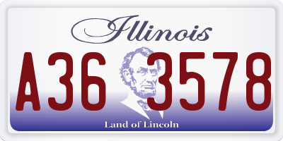 IL license plate A363578