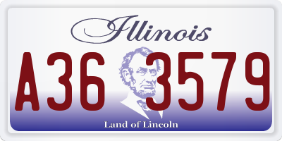 IL license plate A363579