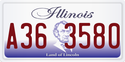 IL license plate A363580