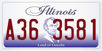 IL license plate A363581