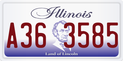 IL license plate A363585