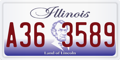 IL license plate A363589