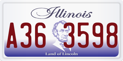 IL license plate A363598