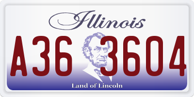 IL license plate A363604