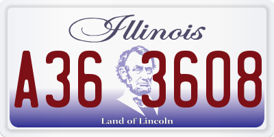 IL license plate A363608