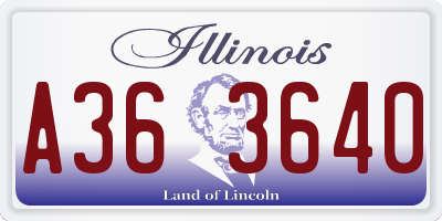 IL license plate A363640