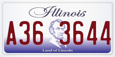 IL license plate A363644