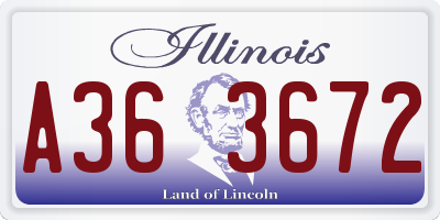 IL license plate A363672