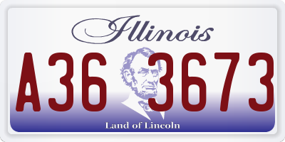IL license plate A363673